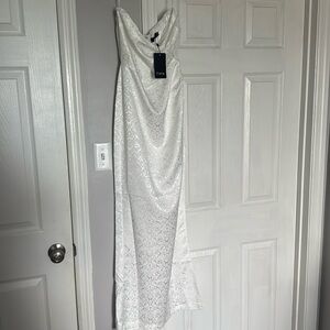 Strapless white boutique dress